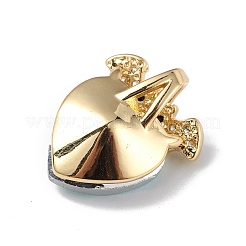 Real 18K Gold Plated Rack Plating Brass Micro Pave Clear Cubic Zirconia Pendants&nbsp;KK-C015-10G-01