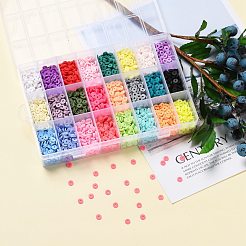 240G 24 Colors Handmade Polymer Clay Beads&nbsp;CLAY-JP0001-08-6mm