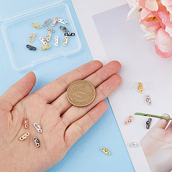 24Pcs 6 Colors Rack Plating Brass Pave Clear Cubic Zirconia Connector Charms&nbsp;KK-FH0005-83