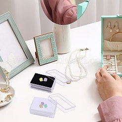 30Pcs 2 Colors Rectangle Transparent Plastic Loose Diamond Gemstone Storage Boxes&nbsp;CON-CA0001-033