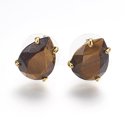 Natural & Synthetic Gemstone Stud Earrings&nbsp;EJEW-L196-03