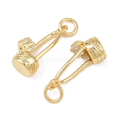 Brass Micro Pave Cubic Zirconia Pendants&nbsp;KK-G544-47G