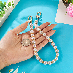 Round Plastic Imitation Pearl Beads Bag Extender Chains&nbsp;HJEW-TAC0084