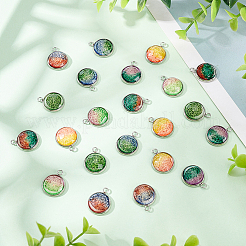 28Pcs 7 Colors Printed Opaque Resin Pendants&nbsp;RESI-AR0001-20