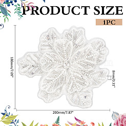 3D Polyester Embroider Thread Iron on/Sew On Patches&nbsp;PATC-WH0023-21B