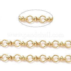 Brass Hexagon & Knot Link Chains&nbsp;CHC-K013-14G