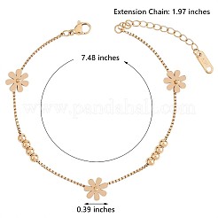 Stainless Steel Daisy Flowers Ankle with Box Chains for Women&nbsp;JA196B