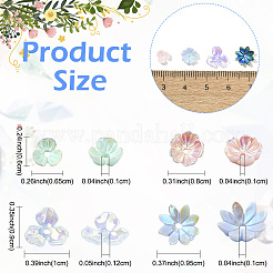 200Pcs 4 Styles Acrylic & Resin Bead Caps&nbsp;FIND-YW0010-10