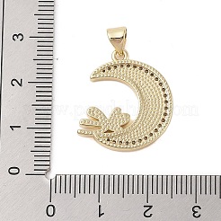Brass Micro Pave Clear Cubic Zirconia Pendants&nbsp;KK-I712-48G-04