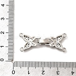 Brass Micro Pave Clear Cubic Zirconia Watch Band Clasps&nbsp;KK-A266-23P