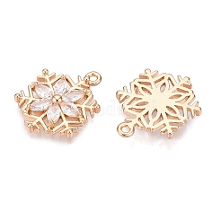 Christmas Brass Micro Pave Cubic Zirconia Pendants&nbsp;KK-R111-009-B01G