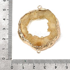 Dyed Natural Druzy Agate Slice Nuggets Links Connector Charms&nbsp;G-P614-04G-01