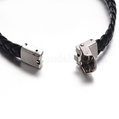 Jewelry Black Color PU Leather Cord Bracelets&nbsp;BJEW-G467-14