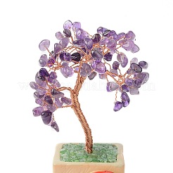 Heart Money Tree Natural Amethyst Bonsai Display Decorations&nbsp;DJEW-G027-16RG-01