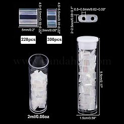 528Pcs 2 Style 2-Hole Transparent Glass Seed Beads&nbsp;SEED-NB0001-52