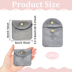 12Pcs Velvet Jewelry Storage Bags with Snap Button for Earrings Rings Bracelets&nbsp;ABAG-UN0001-17D