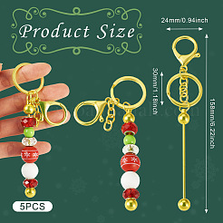 5Pcs Alloy and Brass Bar Beadable Keychain for Jewelry Making DIY Crafts&nbsp;DIY-SW0001-16B
