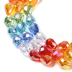 Electroplate Transparent Gradient Color Glass Beads Strands&nbsp;GLAA-F131-03