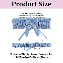 2Pcs Polyester Bride Bowknot Garter Leg Ring for Women&nbsp;AJEW-HY0003-37