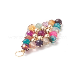 Natural Mixed Stone Copper Wire Wrapped Pendants&nbsp;PALLOY-JF02012