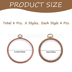 8Pcs 2 Styles Plastic Cross Stitch Embroidery Hoops&nbsp;DIY-CP0012-37