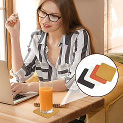 8Pcs 4 Colors PU Leather Cup Mats&nbsp;AJEW-GA0007-74