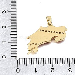 Brass Micro Pave Clear Cubic Zirconia Pendants&nbsp;KK-C263-31C-G