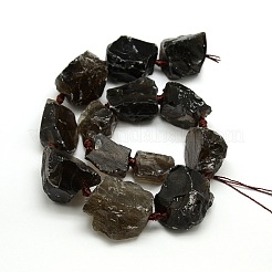 Raw Rough Natural Smoky Quartz Nuggets Bead Strands&nbsp;G-L176-07