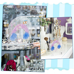 Round Transparent Acrylic Earring Display Organizer Stands&nbsp;EDIS-WH0035-12A