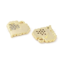 Brass Micro Pave Clear Cubic Zirconia Pendants&nbsp;ZIRC-P120-09G