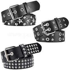 3Pcs 3 Styles Rivet PU Imitation Leather Waist Belts&nbsp;AJEW-CL0005-94