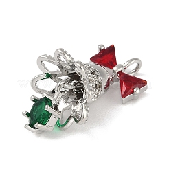 Christmas Theme Brass Micro Pave Cubic Zirconia Pendants&nbsp;LS-KK-Z065-03P