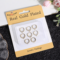 12Pcs Brass Micro Pave Clear Cubic Zirconia Huggie Hoop Earring Findings&nbsp;EJEW-BBC0001-25G