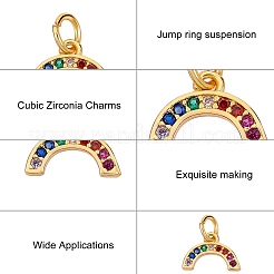 20Pcs Brass Micro Pave Colorful Cubic Zirconia Charms&nbsp;KK-SZ0004-71