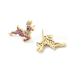 Horse Brass Micro Pave Cubic Zirconia Stud Earrings&nbsp;EJEW-M077-13G