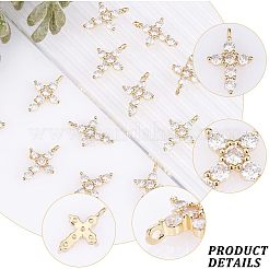 12Pcs Brass Micro Pave Cubic Zirconia Pendants&nbsp;KK-CA0003-65