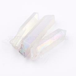 Electroplated Natural Quartz Crystal Graduated Beads Strands&nbsp;G-P315-A10