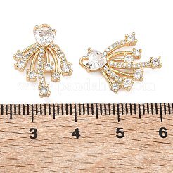 Brass Micro Pave Clear Cubic Zirconia Pendants&nbsp;KK-B172-05G