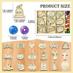 2 Sets 2 Styles DIY Wood Pendants&nbsp;WOOD-CJ0002-28