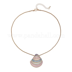 Shell Shape Alloy Enamel Pendant Necklaces & Stud Earrings Sets&nbsp;FS-WG5EB67-03