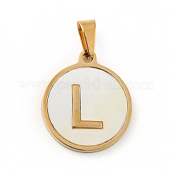 PVD Vacuum Plating 304 Stainless Steel with White Shell Pendants&nbsp;STAS-G268-01L-G