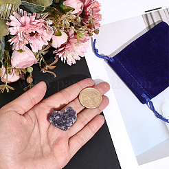 1Pc Natural Amethyst Heart Display Decorations&nbsp;DJEW-BBC0001-03