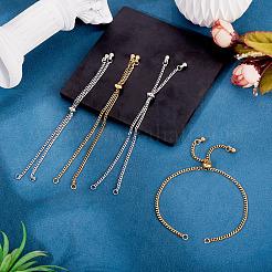 4Pcs 2 Colors 2.5MM 304 Stainless Steel Curb Chain Slider Bracelet Making&nbsp;AJEW-TADJ00007