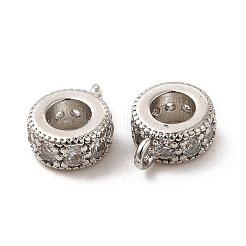 Rack Plating Brass Micro Pave Cubic Zirconia Tube Bails&nbsp;KK-E081-08P
