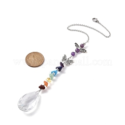 Glass Teardrop Chandelier Pendant Decorations&nbsp;HJEW-JM00855