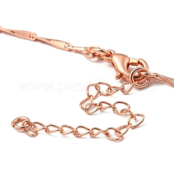 Brass Bar Link Chain Necklaces Making with Clasp&nbsp;KK-L209-034A-RG