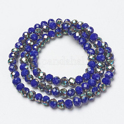 Electroplate Opaque Solid Color Glass Beads Strands&nbsp;EGLA-A034-P4mm-J04