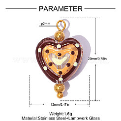 304 Stainless Steel with Glass Pendants&nbsp;GL-OY001-03G-03