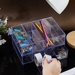 2Pcs 4 Grids Transparent Acrylic Storage Drawer Minifigures Display Case&nbsp;ODIS-WH0079-057