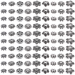 450Pcs 9 Styles Tibetan Style Alloy Bead Caps&nbsp;FIND-BM0001-31